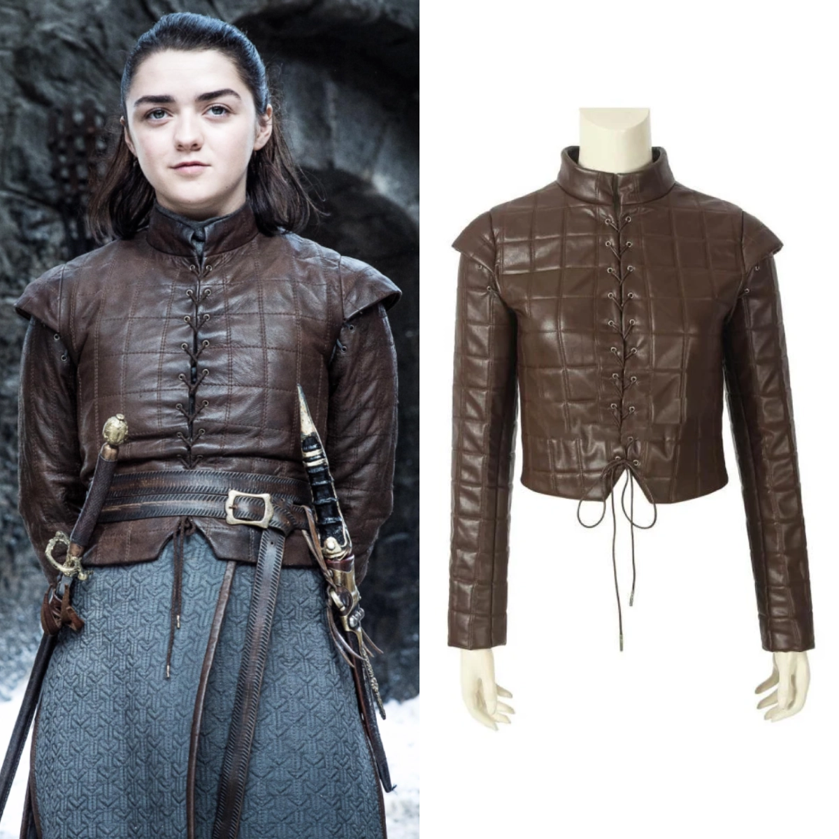 Game of Thrones Arya Stark Brown Leather Jacket