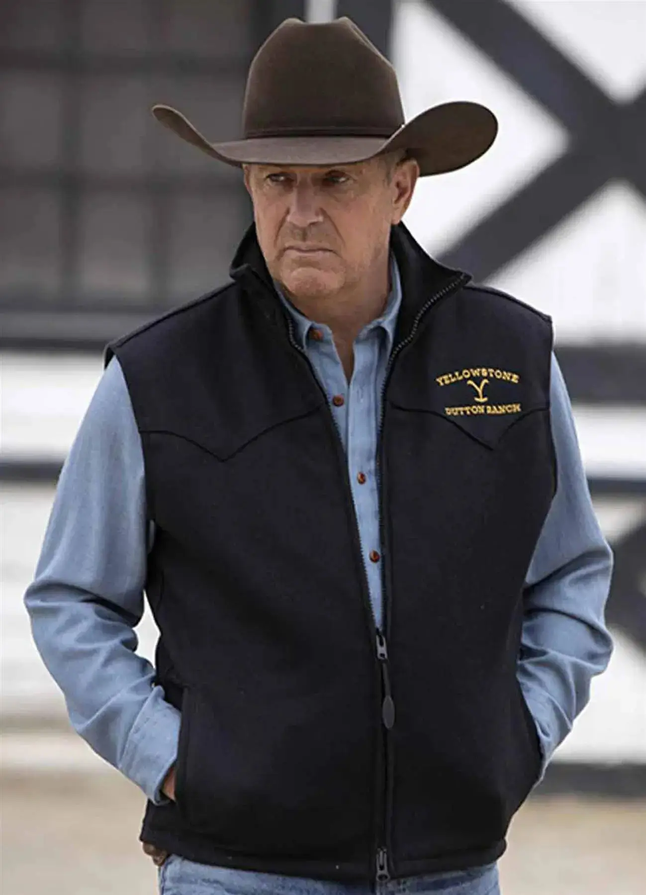 John Dutton Black Vest Yellowstone