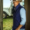 John Dutton Blue Quilted Vest | Kevin Costner Yellowstone